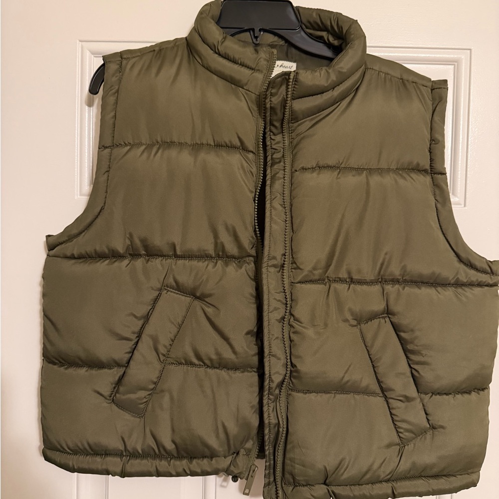 Olive Green Puffer Vest